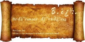 Brünauer Örkény névjegykártya